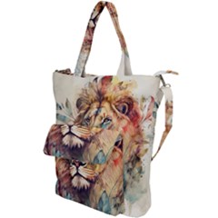 Lion Africa African Art Shoulder Tote Bag by Mog4mog4