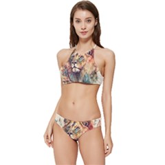 Lion Africa African Art Banded Triangle Bikini Set by Mog4mog4