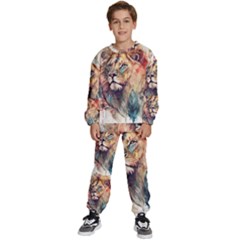 Lion Africa African Art Kids  Sweatshirt Set