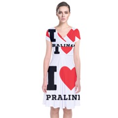 I Love Praline  Short Sleeve Front Wrap Dress by ilovewhateva