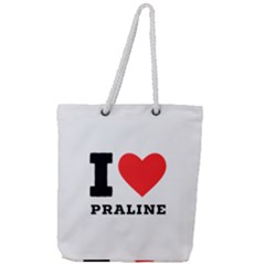 I Love Praline  Full Print Rope Handle Tote (large) by ilovewhateva