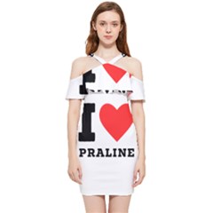 I Love Praline  Shoulder Frill Bodycon Summer Dress by ilovewhateva