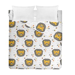 Lion Heads Pattern Design Doodle Duvet Cover Double Side (full/ Double Size) by Mog4mog4