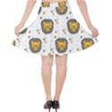 Lion Heads Pattern Design Doodle Velvet High Waist Skirt View2