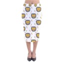 Lion Heads Pattern Design Doodle Velvet Midi Pencil Skirt View1