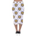 Lion Heads Pattern Design Doodle Velvet Midi Pencil Skirt View2