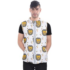 Lion Heads Pattern Design Doodle Men s Puffer Vest by Mog4mog4