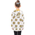 Lion Heads Pattern Design Doodle Kids  Double Breasted Button Coat View2