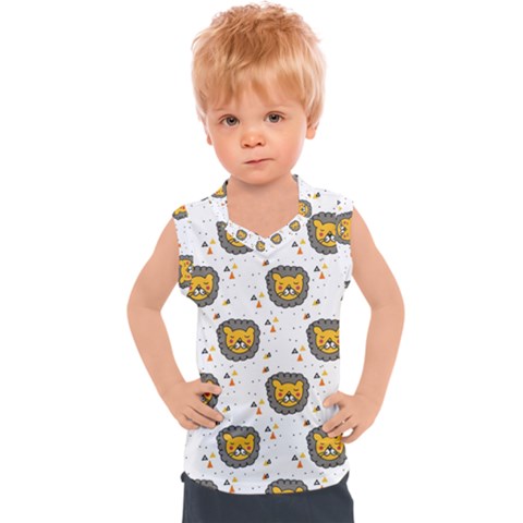 Lion Heads Pattern Design Doodle Kids  Sport Tank Top by Mog4mog4