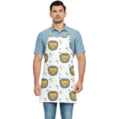 Lion Heads Pattern Design Doodle Kitchen Apron by Mog4mog4