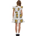 Lion Heads Pattern Design Doodle Kids  Winged Sleeve Dress View4