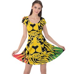 Lion Head Africa Rasta Cap Sleeve Dress by Mog4mog4