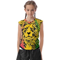 Lion Head Africa Rasta Kids  Raglan Cap Sleeve Tee by Mog4mog4