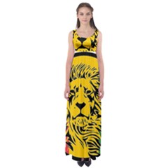 Lion Head Africa Rasta Empire Waist Maxi Dress by Mog4mog4