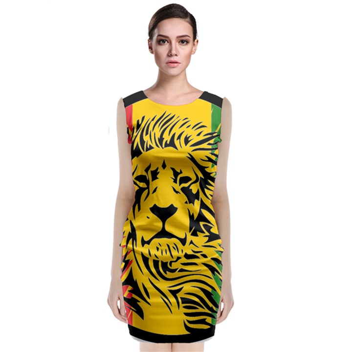 Lion Head Africa Rasta Classic Sleeveless Midi Dress