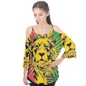 Lion Head Africa Rasta Flutter Sleeve Tee  View1