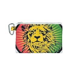 Lion Head Africa Rasta Canvas Cosmetic Bag (small) by Mog4mog4