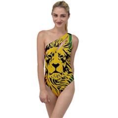 Lion Head Africa Rasta To One Side Swimsuit by Mog4mog4