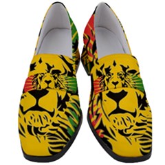 Lion Head Africa Rasta Women s Chunky Heel Loafers by Mog4mog4