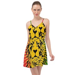 Lion Head Africa Rasta Summer Time Chiffon Dress by Mog4mog4