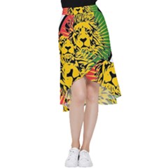 Lion Head Africa Rasta Frill Hi Low Chiffon Skirt by Mog4mog4