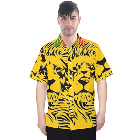 Lion Head Africa Rasta Men s Hawaii Shirt by Mog4mog4