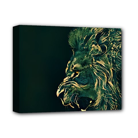 Angry Male Lion Deluxe Canvas 14  X 11  (stretched) by Mog4mog4