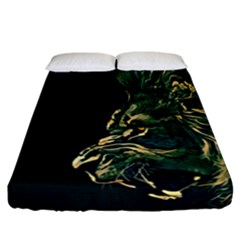 Angry Male Lion Fitted Sheet (california King Size)