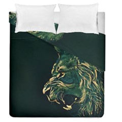 Angry Male Lion Duvet Cover Double Side (queen Size) by Mog4mog4