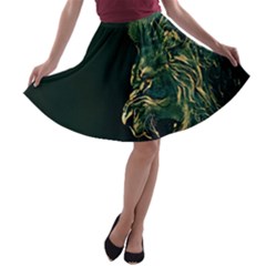 Angry Male Lion A-line Skater Skirt