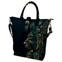 Angry Male Lion Buckle Top Tote Bag by Mog4mog4