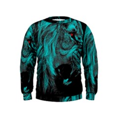 Angry Male Lion Predator Carnivore Kids  Sweatshirt by Mog4mog4