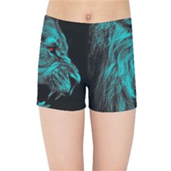 Angry Male Lion Predator Carnivore Kids  Sports Shorts by Mog4mog4