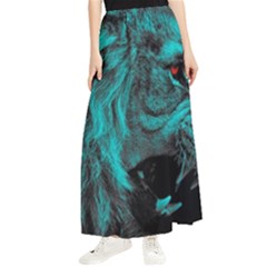 Angry Male Lion Predator Carnivore Maxi Chiffon Skirt by Mog4mog4