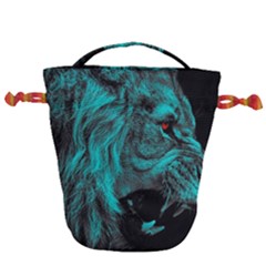 Angry Male Lion Predator Carnivore Drawstring Bucket Bag by Mog4mog4