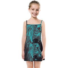 Angry Male Lion Predator Carnivore Kids  Summer Sun Dress