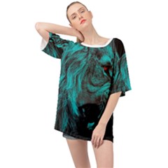 Angry Male Lion Predator Carnivore Oversized Chiffon Top by Mog4mog4