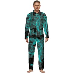 Angry Male Lion Predator Carnivore Men s Long Sleeve Velvet Pocket Pajamas Set by Mog4mog4