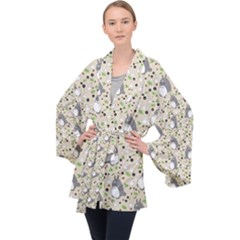 Pattern My Neighbor Totoro Long Sleeve Velvet Kimono  by Mog4mog4