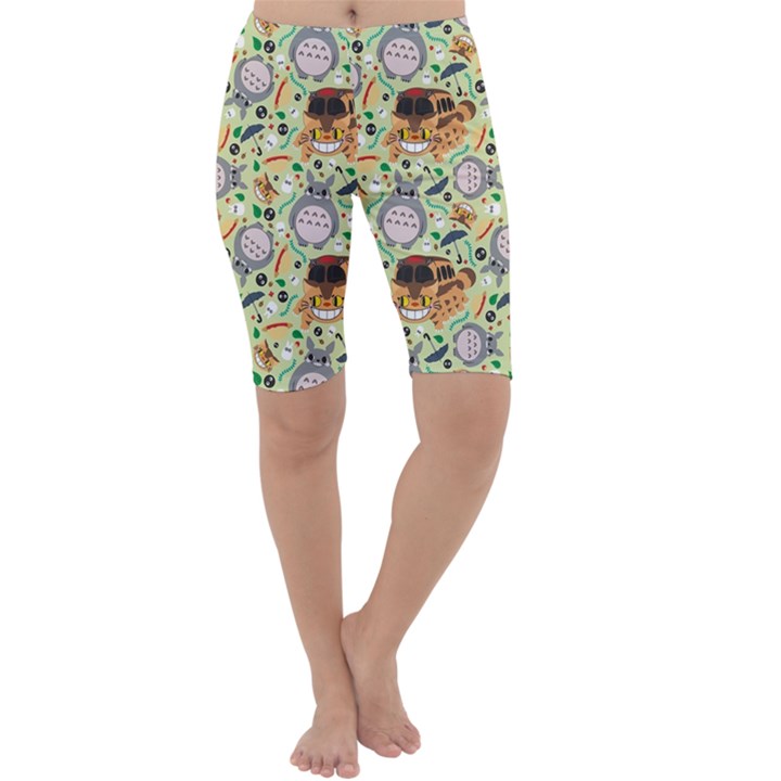 My Neighbor Totoro Pattern Cropped Leggings 