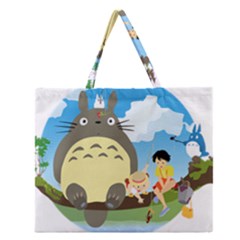 My Neighbor Totoro Totoro Zipper Large Tote Bag by Mog4mog4