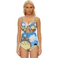 My Neighbor Totoro Totoro Knot Front One-piece Swimsuit by Mog4mog4