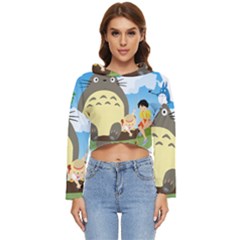 My Neighbor Totoro Totoro Women s Lightweight Cropped Hoodie by Mog4mog4