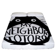 My Neighbor Totoro Black And White Fitted Sheet (king Size) by Mog4mog4