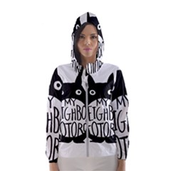 My Neighbor Totoro Black And White Women s Hooded Windbreaker by Mog4mog4