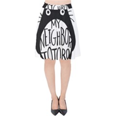 My Neighbor Totoro Black And White Velvet High Waist Skirt by Mog4mog4