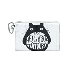 My Neighbor Totoro Black And White Canvas Cosmetic Bag (small) by Mog4mog4