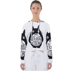 My Neighbor Totoro Black And White Women s Slouchy Sweat by Mog4mog4