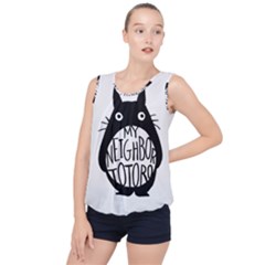 My Neighbor Totoro Black And White Bubble Hem Chiffon Tank Top by Mog4mog4