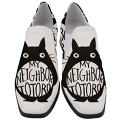 My Neighbor Totoro Black And White Women Slip On Heel Loafers by Mog4mog4